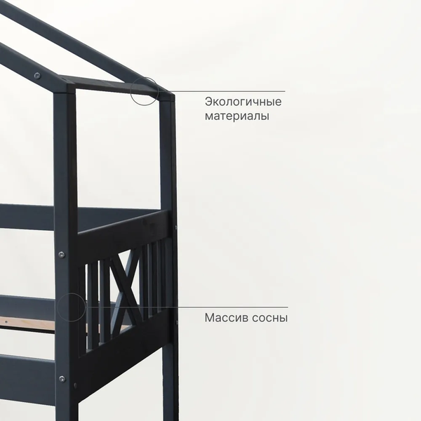 Изображение товара Кровать-тахта детская Dipriz Juletta 90x200 / Д.80039.2 (серый)