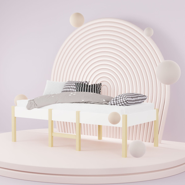 Изображение товара Кровать-тахта детская Dipriz Ами 80x160 / Д.7554.1 (сосна, белый/прозрачный лак)