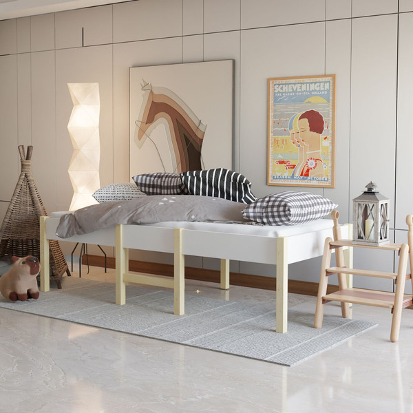 Изображение товара Кровать-тахта детская Dipriz Ами 80x160 / Д.7554.1 (сосна, белый/прозрачный лак)