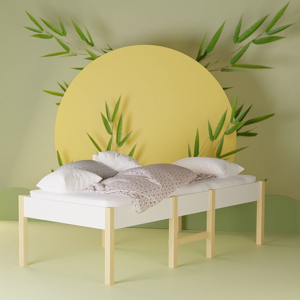 Изображение товара Кровать-тахта детская Dipriz Ами 80x160 / Д.7554.1 (сосна, белый/прозрачный лак)