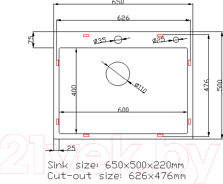 Изображение товара Мойка кухонная STELLAR Evier E6550NB