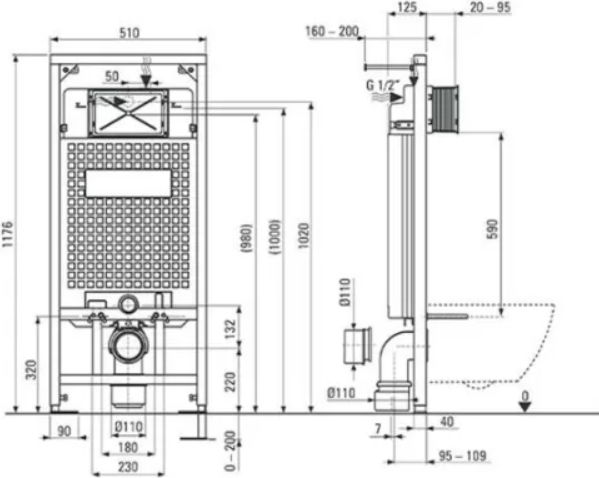 Изображение товара Инсталляция для унитаза Deante CST X50F