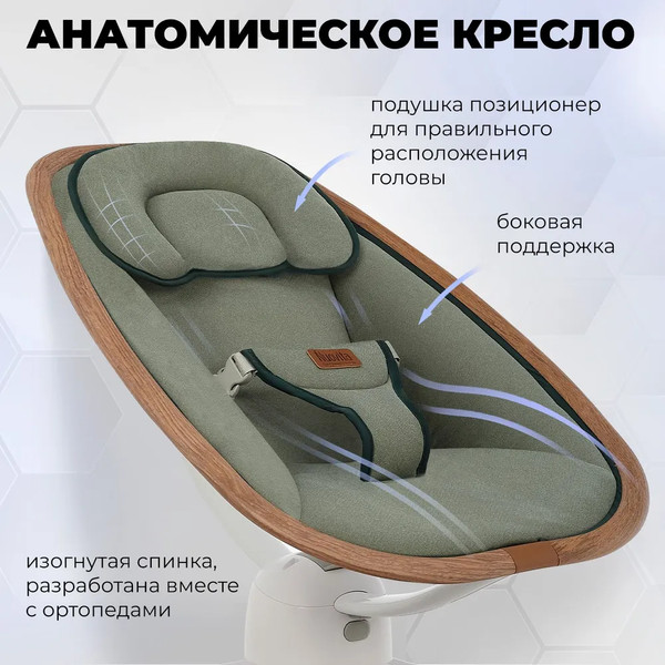 Изображение товара Детский шезлонг Nuovita Agio (дерево/зеленый)