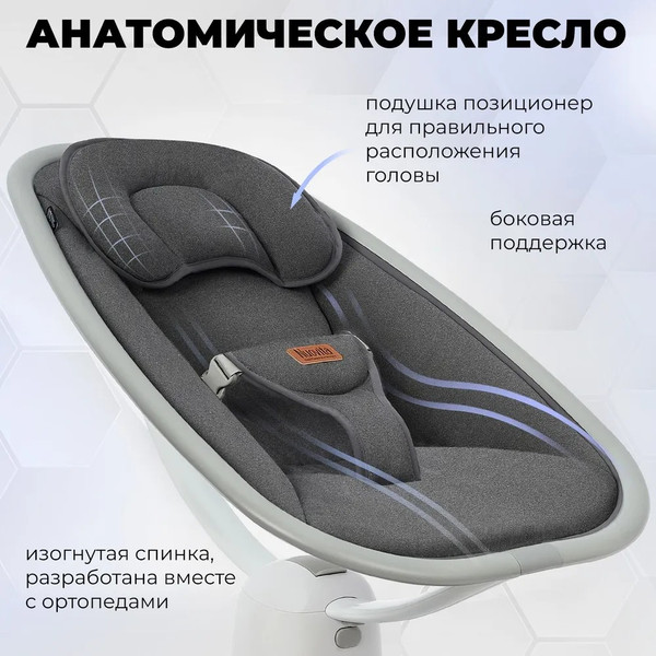 Изображение товара Детский шезлонг Nuovita Agio (серебристый/серый)