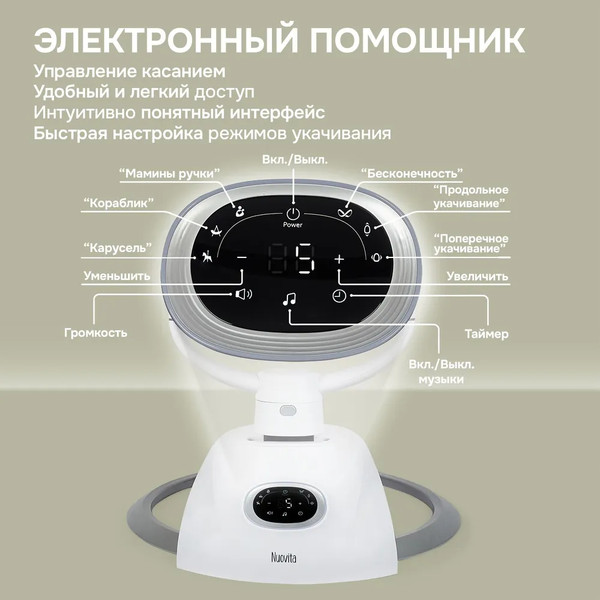 Изображение товара Детский шезлонг Nuovita Agio (дерево/хаки)