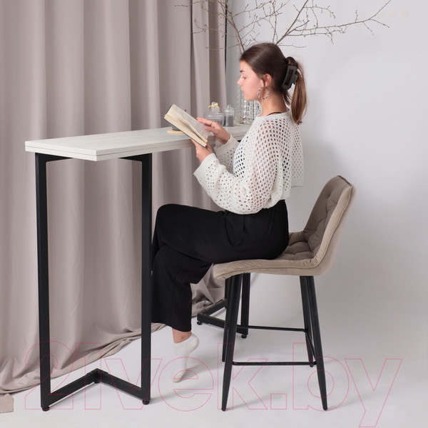 Изображение товара Стул барный AksHome Vito (бежевый велюр HLR-08/черный)