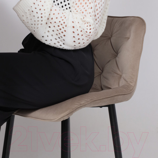Изображение товара Стул барный AksHome Vito (бежевый велюр HLR-08/черный)