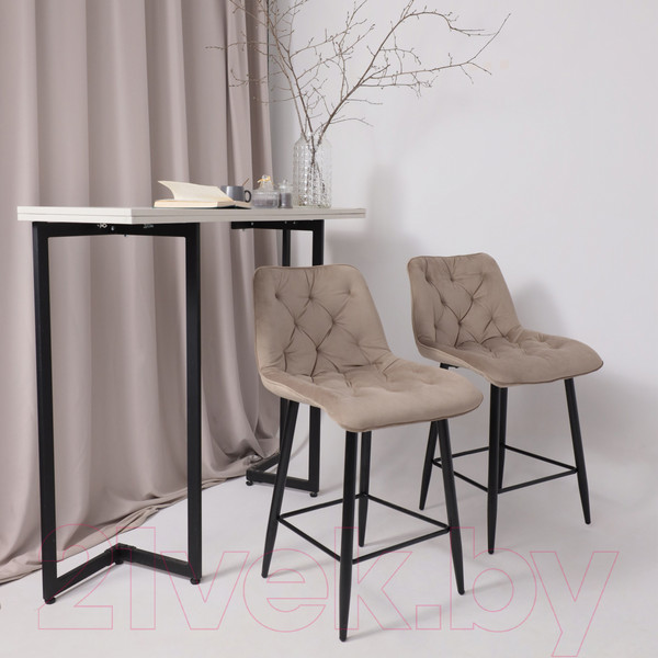 Изображение товара Стул барный AksHome Vito (бежевый велюр HLR-08/черный)