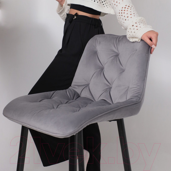 Изображение товара Стул барный AksHome Vito (светло-серый велюр HLR-20/черный)