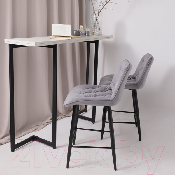 Изображение товара Стул барный AksHome Vito (светло-серый велюр HLR-20/черный)