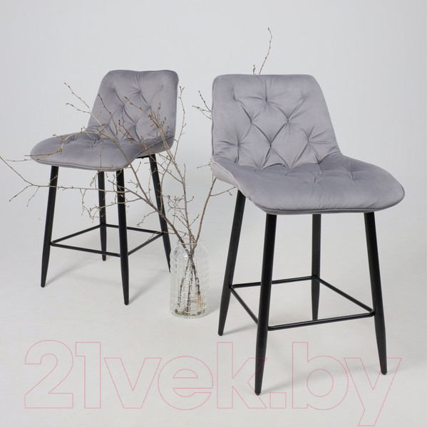 Изображение товара Стул барный AksHome Vito (светло-серый велюр HLR-20/черный)