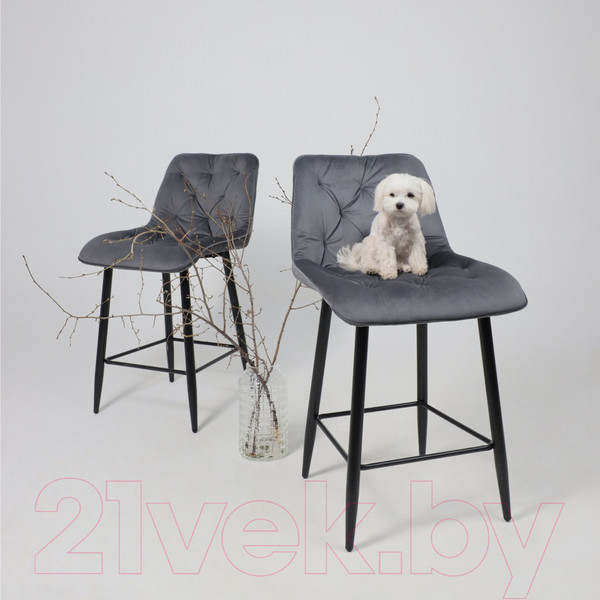 Изображение товара Стул барный AksHome Vito (серый велюр HLR-21/черный)