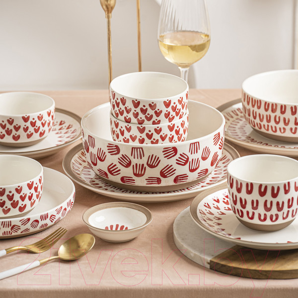 Изображение товара Чашка AksHome Love Print (красный принт)