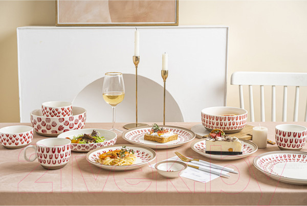 Изображение товара Чашка AksHome Love Print (красный принт)