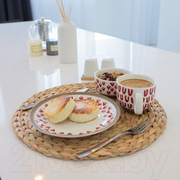 Изображение товара Чашка AksHome Love Print (красный принт)