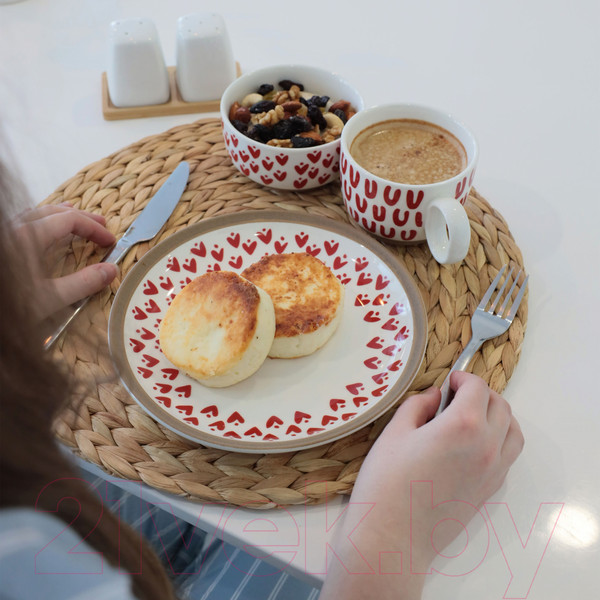 Изображение товара Чашка AksHome Love Print (красный принт)