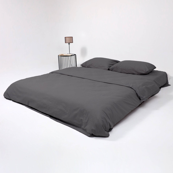 Изображение товара Пододеяльник с наволочками AksHome Евро Стально (поплин)