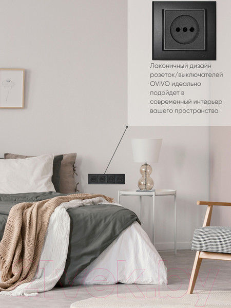 Изображение товара Рамка для выключателей и розеток Ovivo Mina 401-170000-228 (черный)