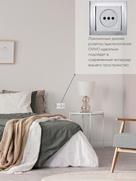 Изображение товара Рамка для выключателей и розеток Ovivo Mina 401-100000-226 (серебристый)