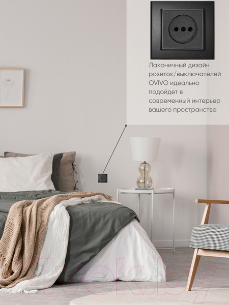 Изображение товара Рамка для выключателей и розеток Ovivo Mina 401-170000-096 (черный)