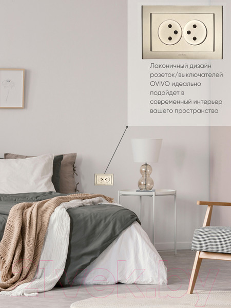 Изображение товара Розетка Ovivo Mina 401-130300-908 (антрацит)