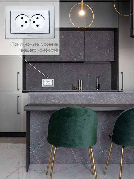 Изображение товара Розетка Ovivo Mina 401-100300-908 (серебристый)