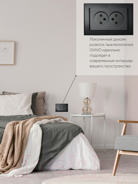 Изображение товара Розетка Ovivo Mina 401-170300-908 (черный)