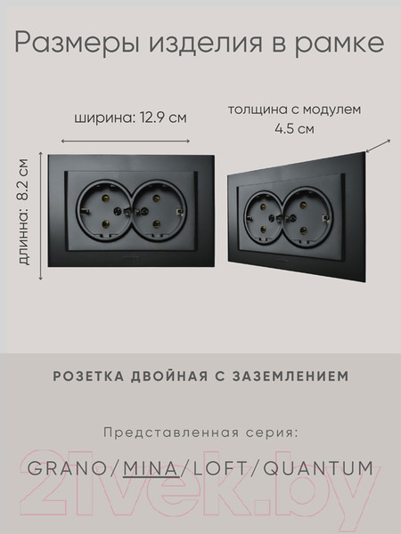 Изображение товара Розетка Ovivo Mina 401-170300-907 (черный)