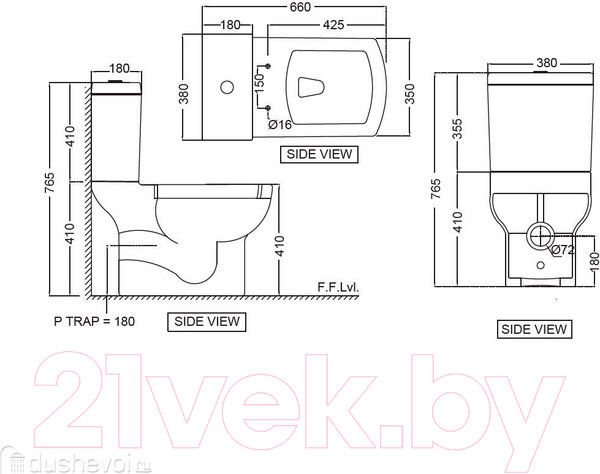 Изображение товара Сливной бачок Jaquar LYS-WHT-38201