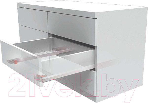 Изображение товара Комплект направляющих мебельных Samet Smart Slide Push Open / 127230304 (полного выдвижения 400мм)