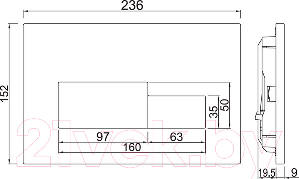 Изображение товара Кнопка для инсталляции Jaquar JCP-CHR-392415