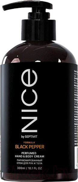 Изображение товара Крем для тела NICE by Septivit Black Pepper Парфюмированный для рук и тела (300мл)