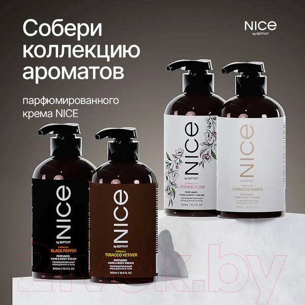 Изображение товара Крем для тела NICE by Septivit Black Pepper Парфюмированный для рук и тела (300мл)