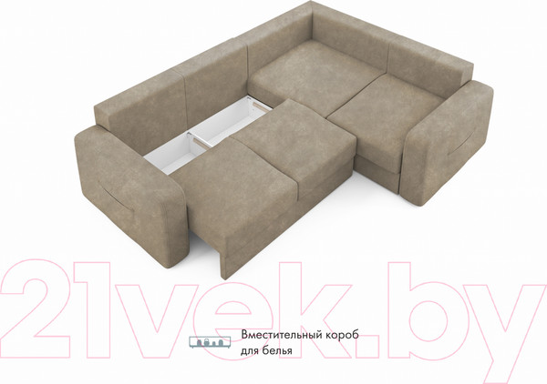 Изображение товара Диван угловой Mio Tesoro Aurora компл.2 правый (Kashemir 230 коричневый)