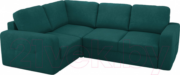 Изображение товара Диван угловой Mio Tesoro Aurora компл.2 левый (Velutto 20 бирюзовый)