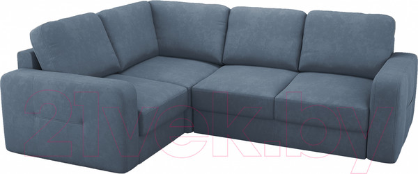 Изображение товара Диван угловой Mio Tesoro Aurora компл.2 левый (Velutto 48 синий Denim)