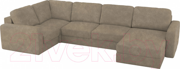 Изображение товара Диван П-образный Mio Tesoro Aurora компл.3 правый (Kashemir 230 коричневый)