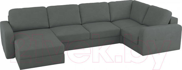Изображение товара Диван П-образный Mio Tesoro Aurora компл.3 левый (Velutto 32 темно-серый)