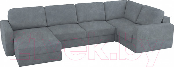 Изображение товара Диван П-образный Mio Tesoro Aurora компл.3 левый (Kashemir 974 серый)
