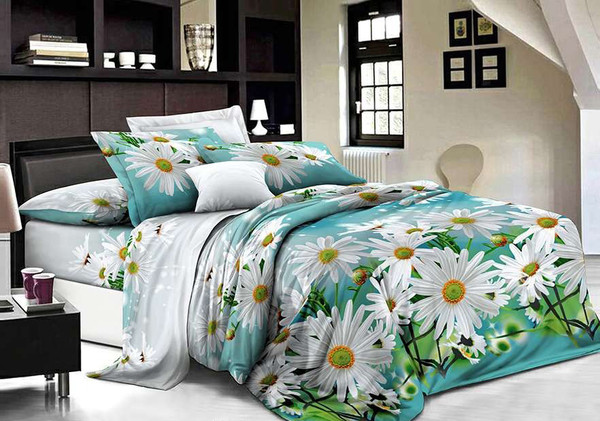 Изображение товара Комплект постельного белья Luxsonia Ромашки в поле Бязь Евро / КТ Пф7727-1/220(125)