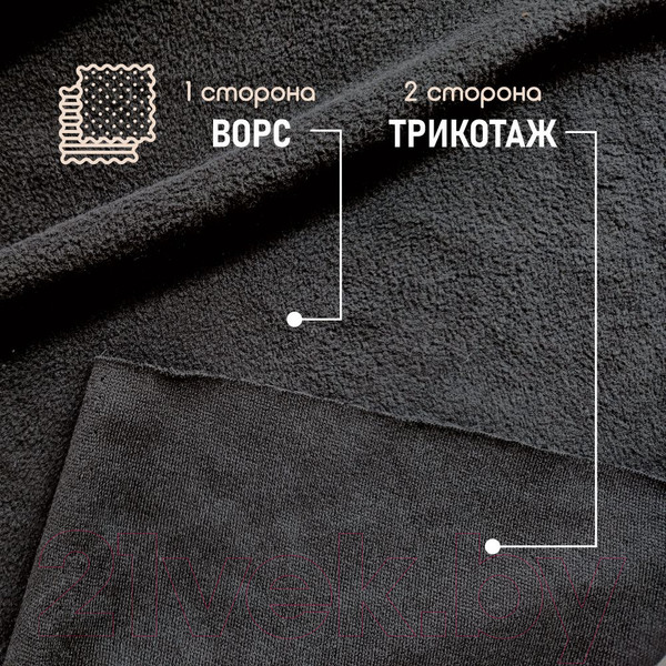 Изображение товара Ткань для творчества Sentex Флис двухсторонний 200x160 (черный)