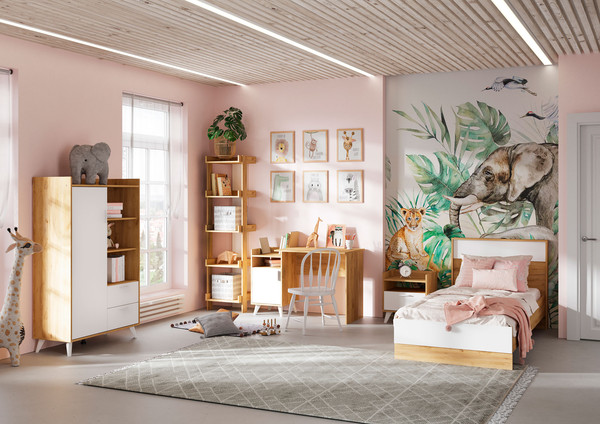 Изображение товара Письменный стол Стендмебель Ирис СТ-02 (белый/дуб крафт золото)