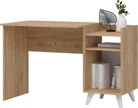 Изображение товара Письменный стол Стендмебель Ирис СТ-02 (белый/дуб крафт золото)