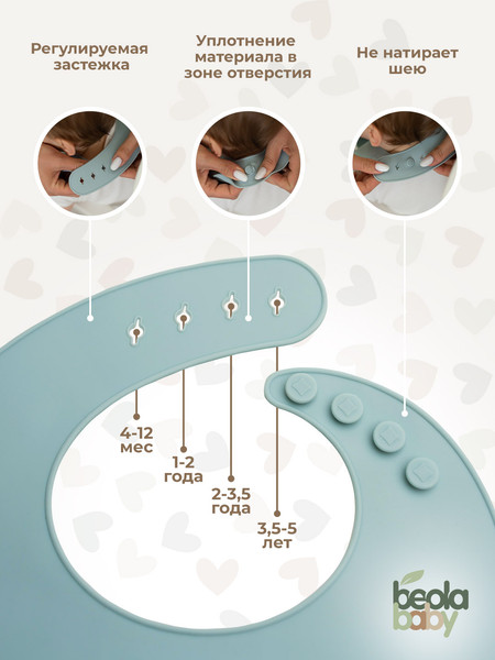 Изображение товара Нагрудник детский Beola baby HB-03 (голубой)