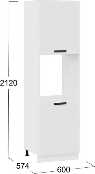 Изображение товара Шкаф-пенал кухонный ТриЯ Тиана 1П6 (белый/белый супермат)