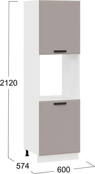 Изображение товара Шкаф-пенал кухонный ТриЯ Тиана 1П6 (белый/мокко супермат)