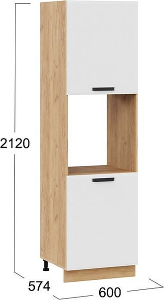 Изображение товара Шкаф-пенал кухонный ТриЯ Тиана 1П6 (дуб крафт золотой/белый супермат)