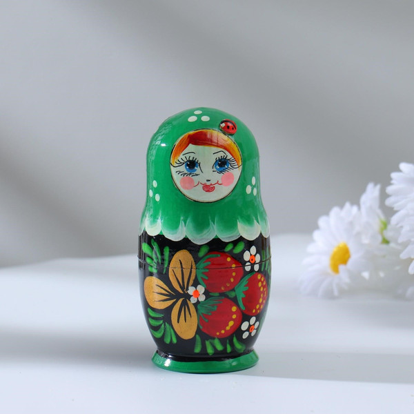 Изображение товара Матрешка сувенирная Sima-Land Божья коровка. Зеленое платье / 3440247
