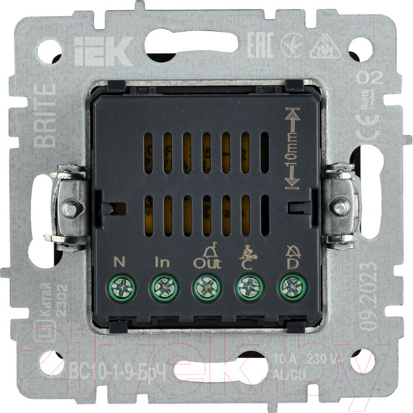 Изображение товара Кнопка звонка IEK Brite BR-V14-2-10-K02 (черный)