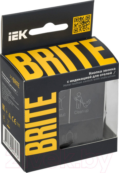Изображение товара Кнопка звонка IEK Brite BR-V14-2-10-K02 (черный)